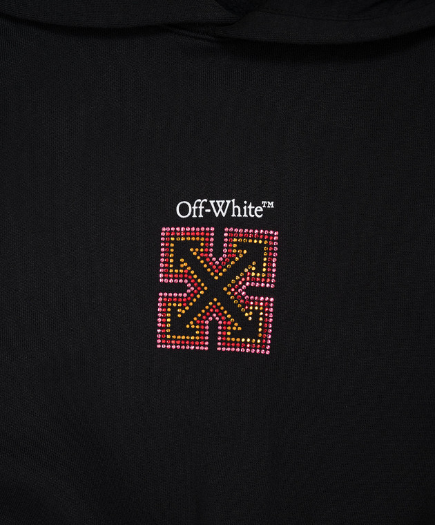 Off-White Дитяча чорна сукня з емблемою 44GDF005F26F001 зображення 3