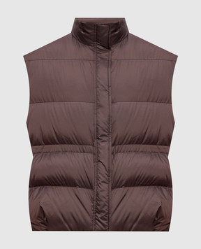 Brunello Cucinelli Коричневий пуховий жилет з ланцюжком моніль MD5987612P