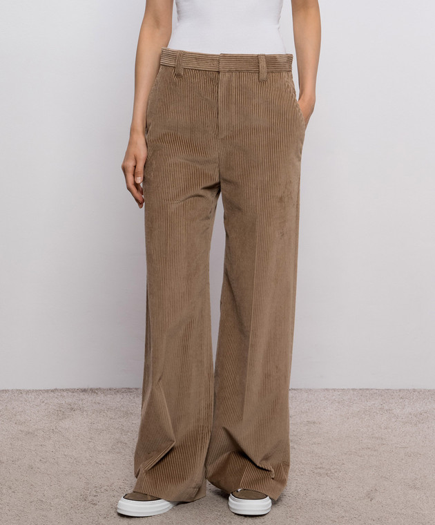 Brunello Cucinelli Бежевые вельветовые штаны MP180P8724 изображение 3