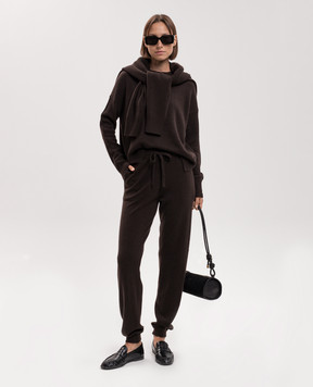 Allude Коричневые джоггеры из шерсти и кашемира 26537011