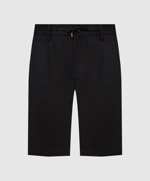 Stefano Ricci Черные шорты из льна и шерсти M1T6100300WL003L