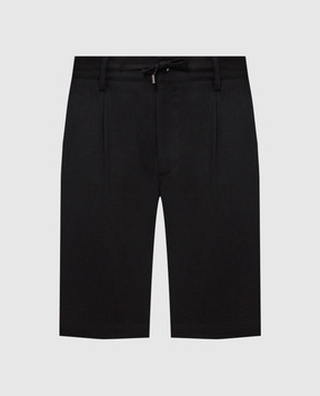 Stefano Ricci Чорні шорти з льону та вовни M1T6100300WL003L