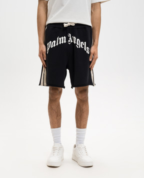 Palm Angels Чорні шорти з лампасами PMCI02DS26FLE001
