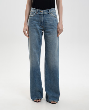 Versace Синие джинсы бойфренды с логотипом 10230641A17046