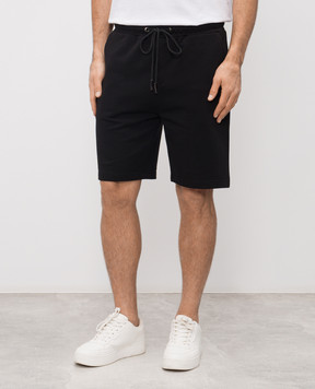 Iceberg Чорні шорти з брендовим принтом D020630A