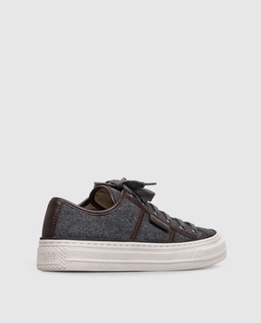 Brunello Cucinelli Серые кеды из шерсти MZ38G3328P