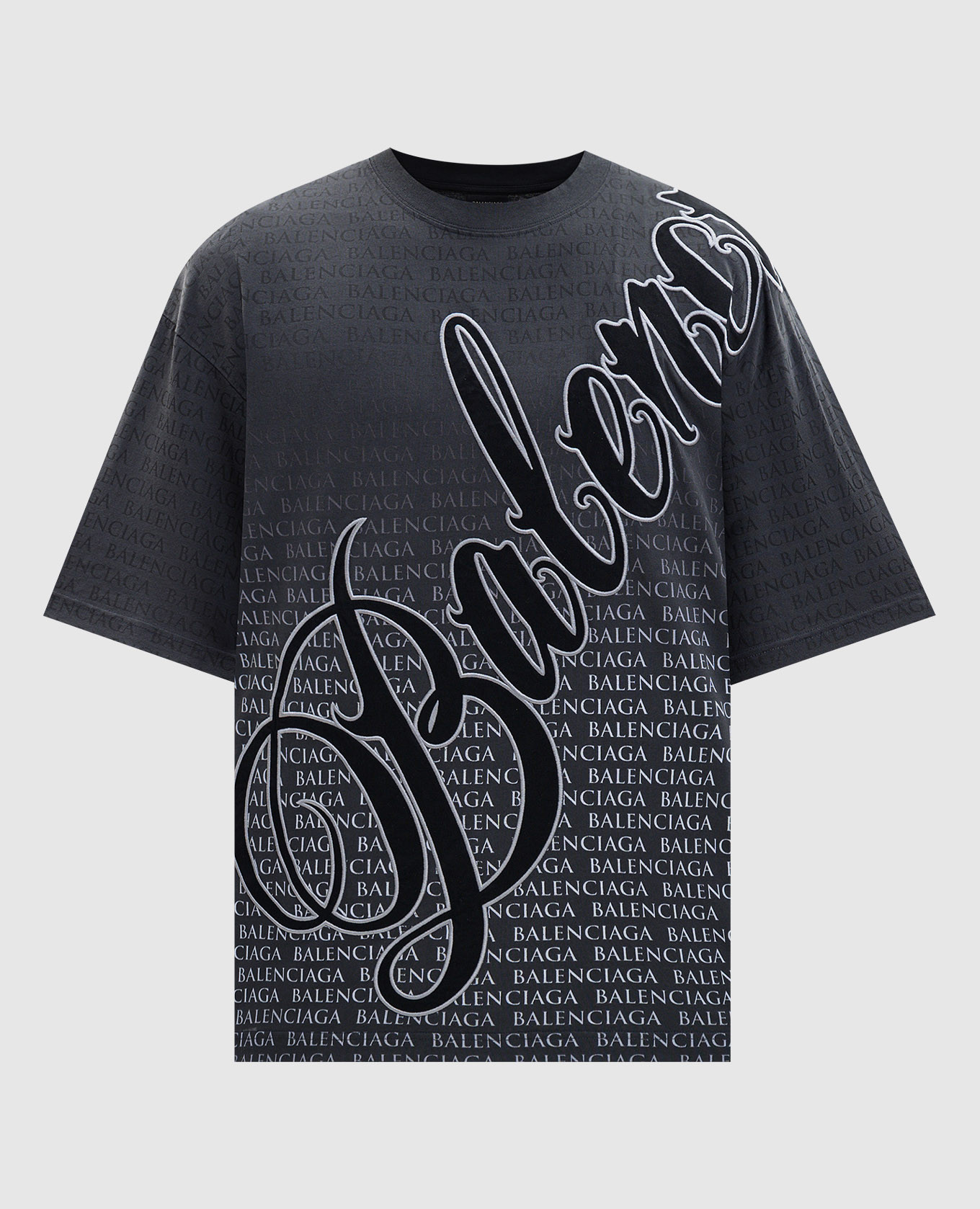 Серая футболка Big B в принт логотипа