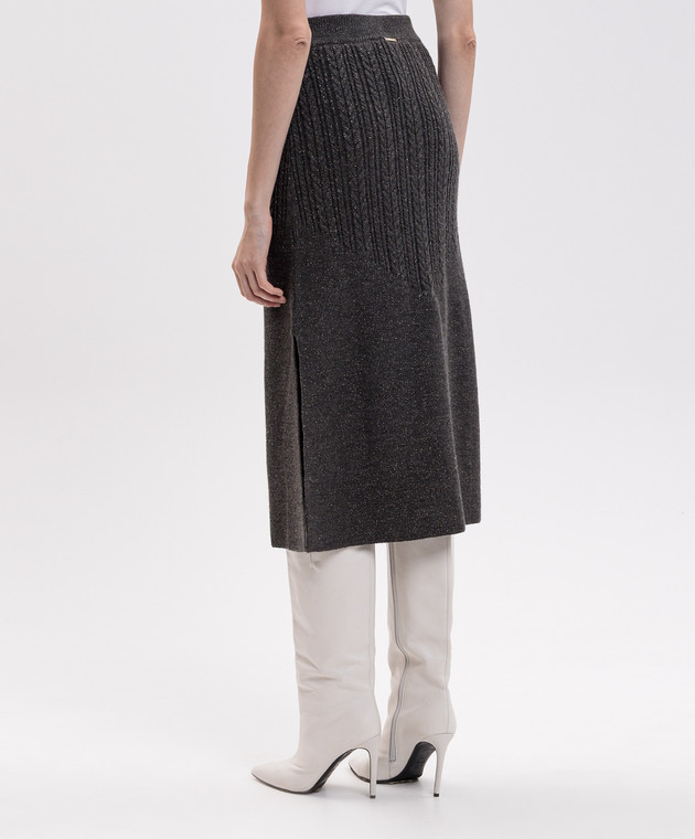 Twinset Серая юбка с шерстью 262LI3MBB изображение 4