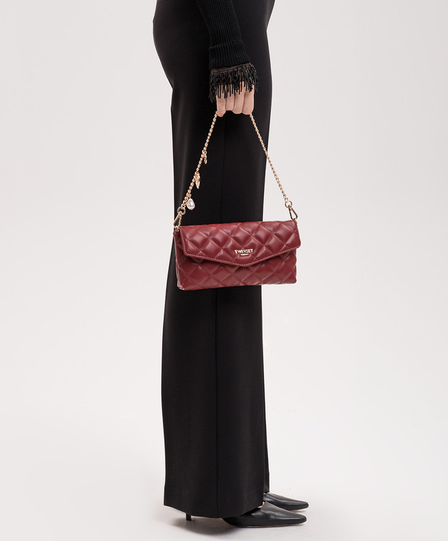 Twinset Бордовый клатч с подвесками 262TH7043 изображение 2