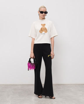 Palm Angels Футболка Bear кольору айворі PWAA079S26JER006
