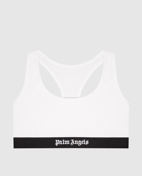 Palm Angels Белый топ с логотипом узором PLA1UWTP04SI