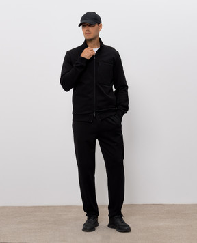 Moncler Чорна спортивна куртка з фактурним логотипом L20918G0000489AZY