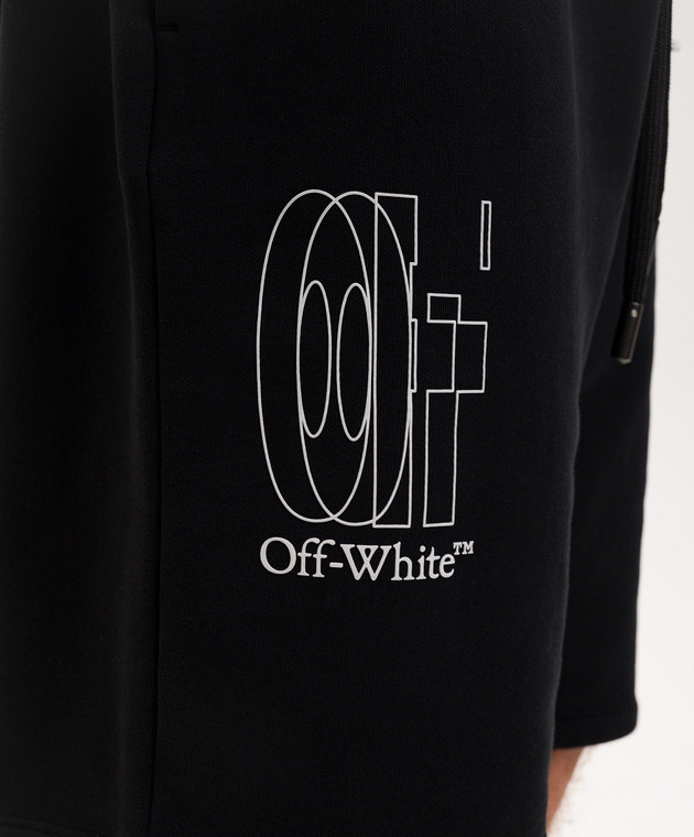 Off-White Чорні шорти з принтом Double Arrow 44MCI013S26F004 зображення 5