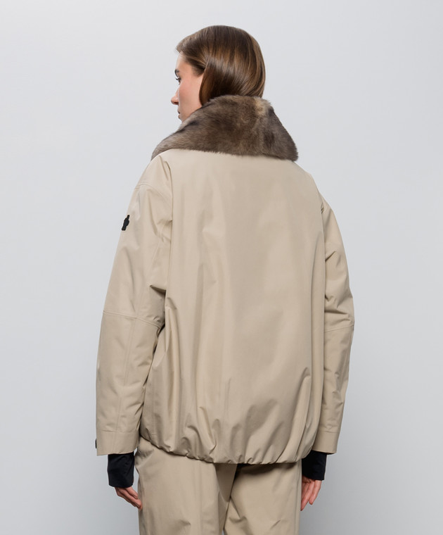 Moncler Grenoble Бежевая горнолыжная куртка Caurel GORE-TEX с мехом L20981A00005597MR изображение 4
