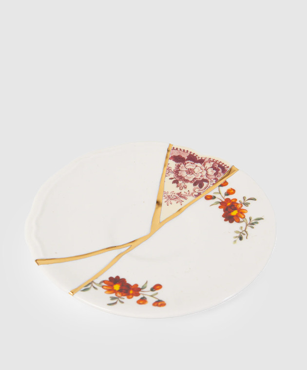 SELETTI Біла порцелянова чашка для чаю Kintsugi з блюдцем 09647 зображення 2