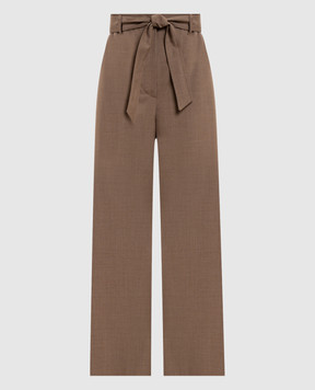 Max Mara Коричневые брюки SALPA из шерсти MXMSALPA