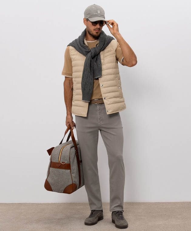 Brunello Cucinelli Бежевий пуховий жилет MV4081711 зображення 2