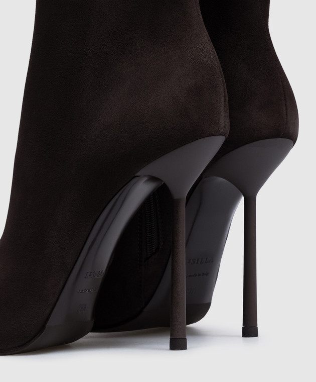 Le Silla Коричневые замшевые ботильоны BELLA 4217C100BMPPVEP изображение 5