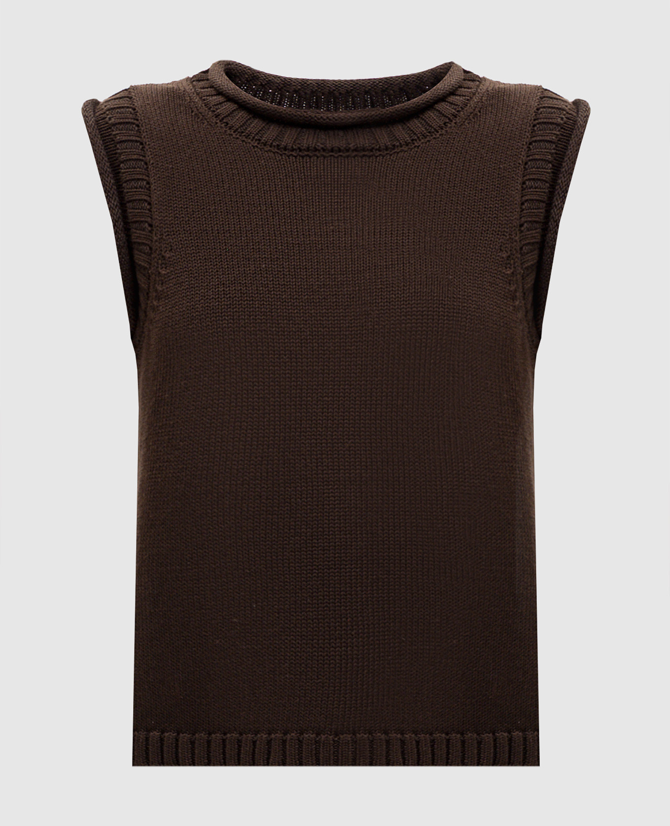 Коричневый жилет Effy из льна и шелка