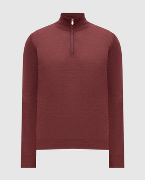 Brunello Cucinelli Бордовый джемпер из кашемира, шелка и льна MSY00124