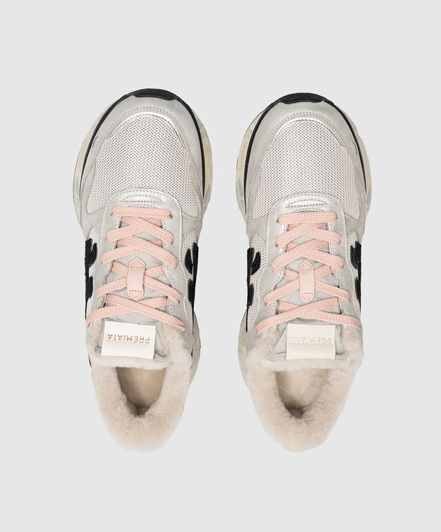 Premiata Серые комбинированные кроссовки Lauryn на меху LAURYN8533M изображение 4