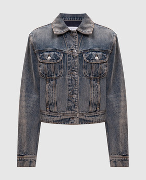 Alexander McQueen Синяя джинсовая куртка с эффектом потертости 871901QMAD4