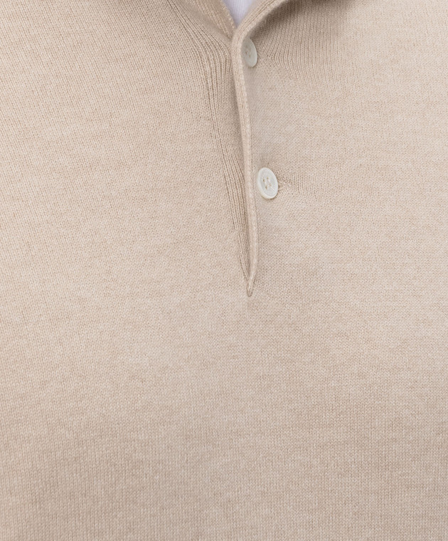 Brunello Cucinelli Бежевое поло из кашемира M2200295 изображение 5