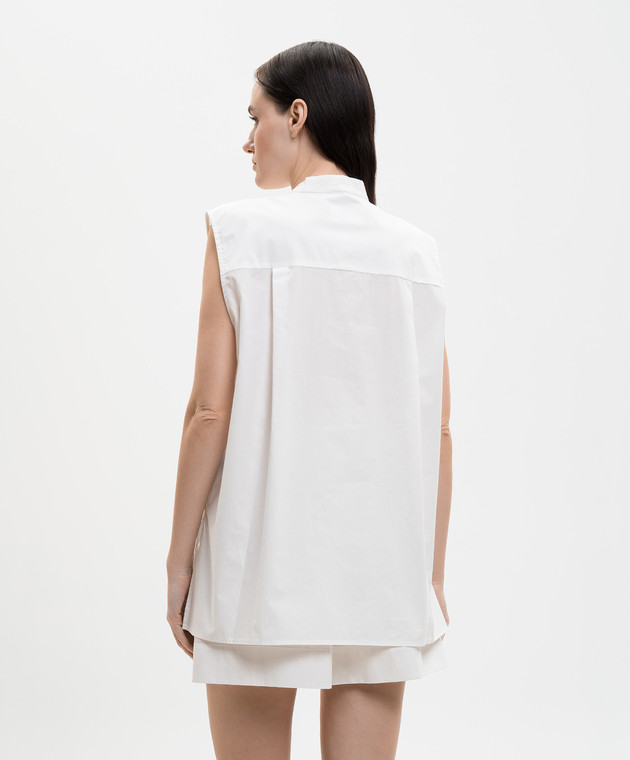 Solotre Белая рубашка без рукавов M1AB0063 изображение 4