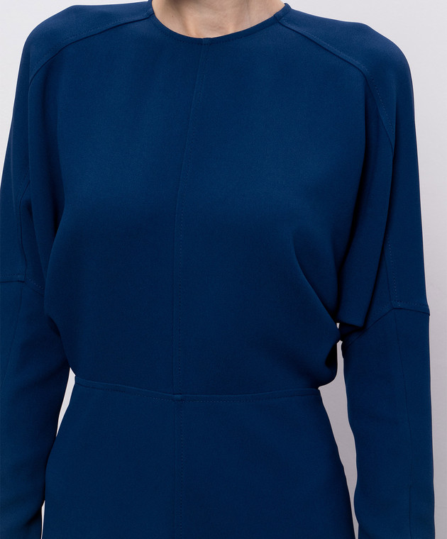 Victoria Beckham Синее платье миди Dolman 1124WDR005231A изображение 4