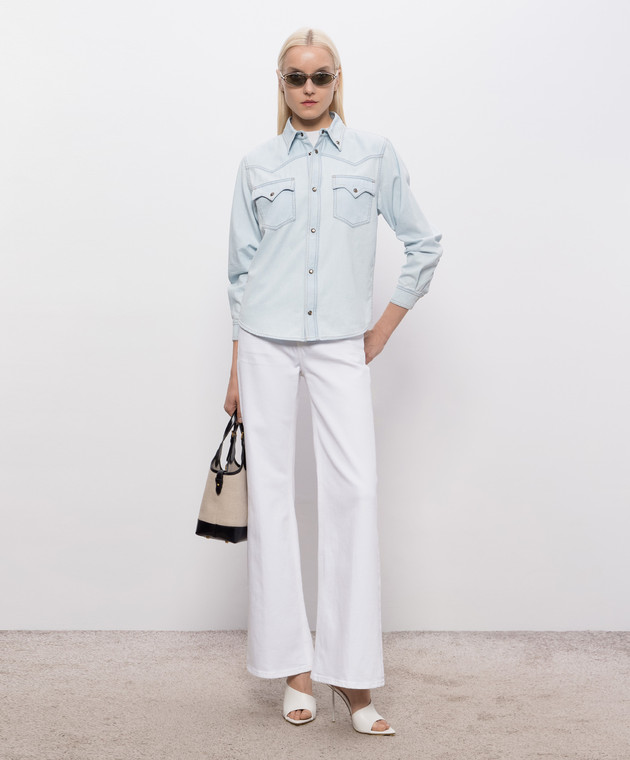 Versace Блакитна джинсова сорочка 10245601A17872 зображення 2