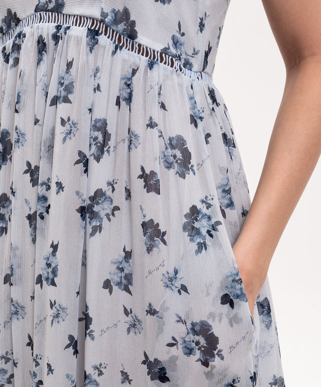 Ballantyne Блакитна сукня із шовку в квітковий принт BLD264SSI20 зображення 4