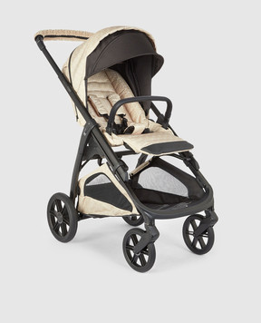 Fendi Детская бежевая коляска в брендовый узор FF BUV024ASPW
