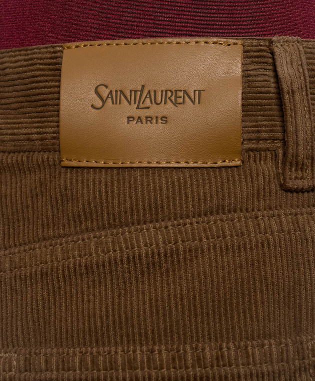 Saint Laurent Коричневі вельветові штани кльош 873630Y19PA зображення 5