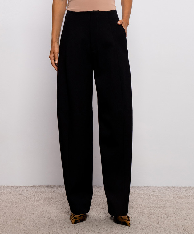 Victoria Beckham Черные штаны Eugenie из шерсти 1425WTR006632C изображение 3