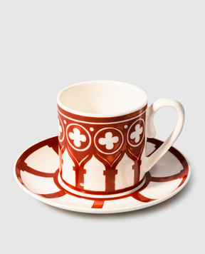 Geminiano Cozzi 1765 Белая фарфоровая чашка для кофе с блюдцем Venezia JQCGP109073