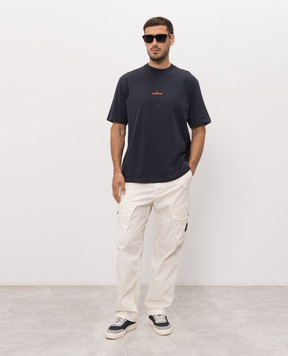 Stone Island Темно-синя футболка з принтом L2S152100001S0534