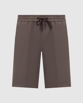 Peserico Коричневые шорты из льна с нашивкой логотипа R54235T00D02494