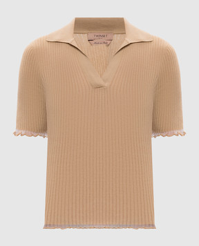 Twinset Бежевый топ с рюшами 261TF3010