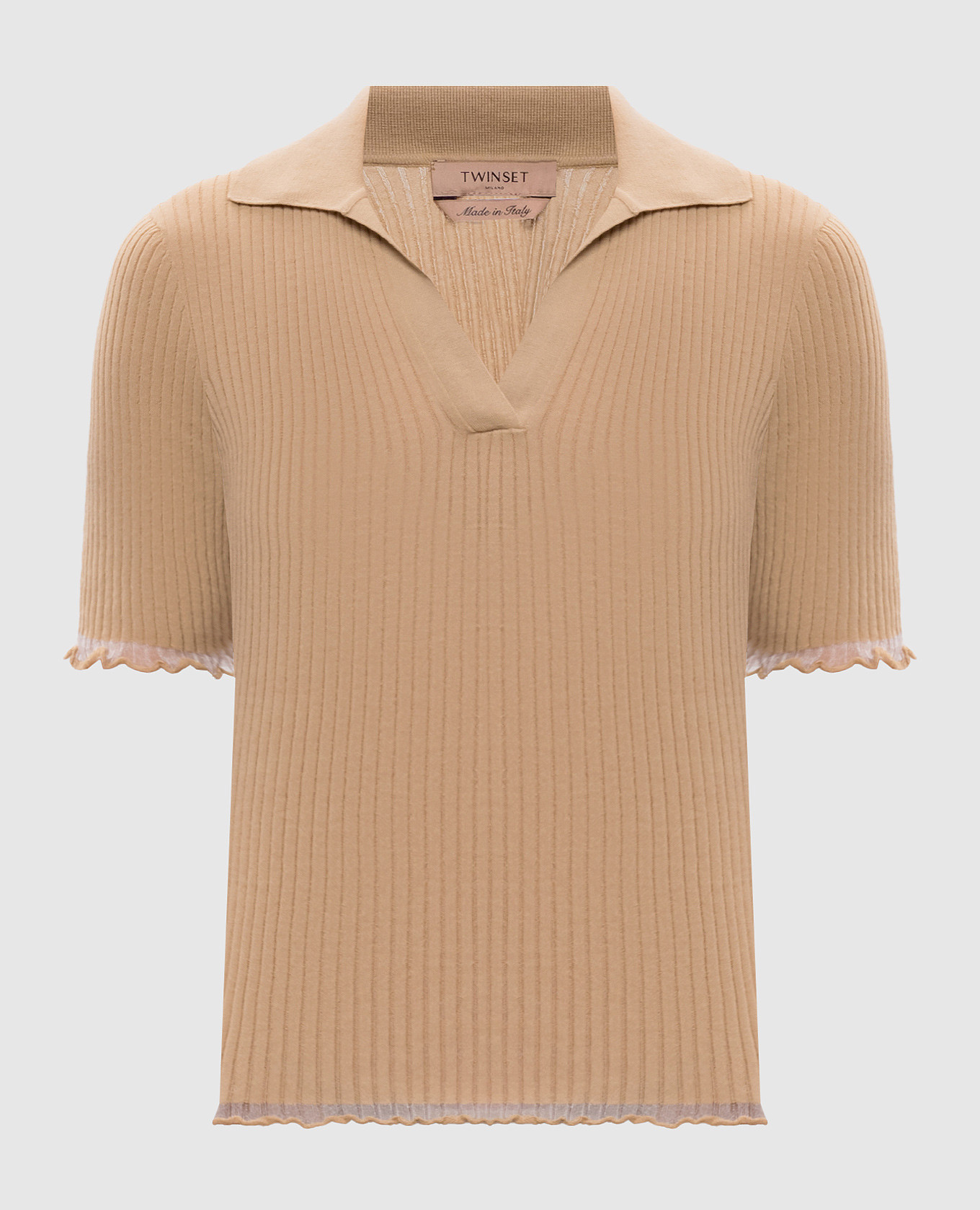 

Бежевый топ с рюшами, Топы