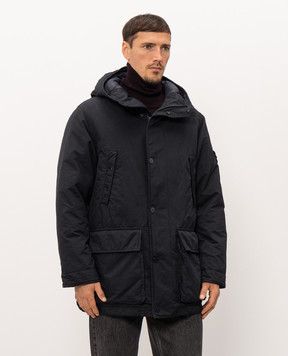 Stone Island Синя пухова парка з патчем логотипа L2S154100062S0F27