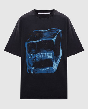 Alexander Wang Чорна футболка Crystal Graphic з кристалами UCC2261990