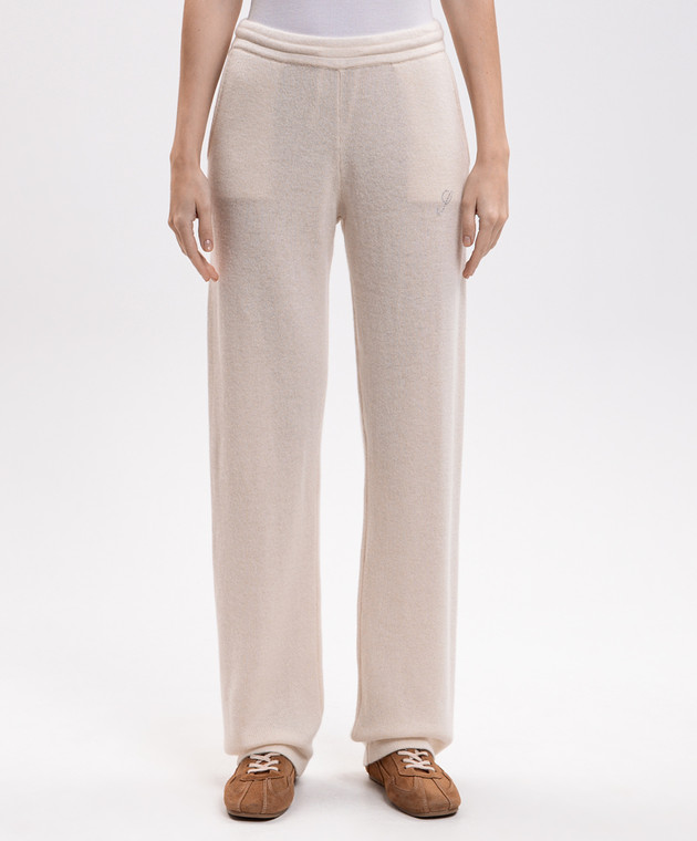 Sporty & Rich Брюки цвета айвори из кашемира и шерсти PA02782327CR01 изображение 3