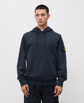Stone Island Синє худі з логотипом K2S156100062S0051