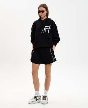 Off-White Чорне худі з принтом логотипа 2BB058S26FLE001
