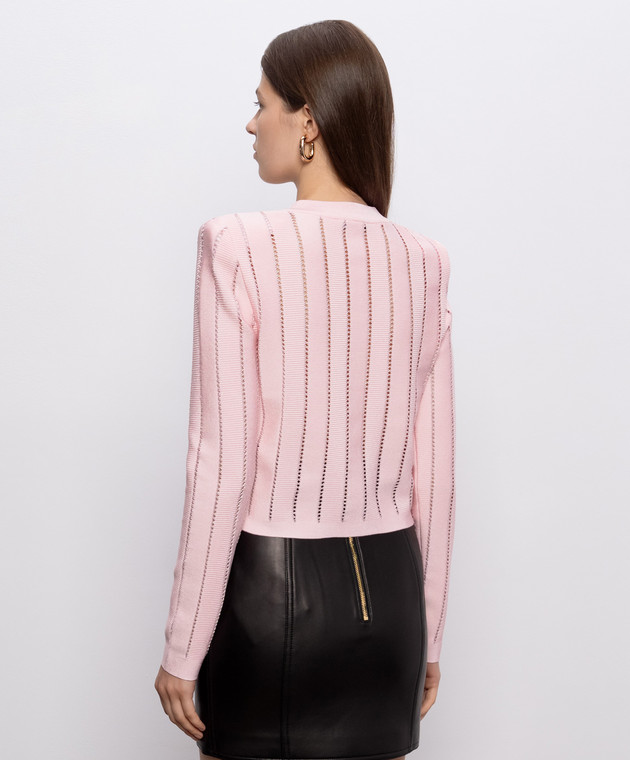 Balmain Розовый кардиган Fléchage HF1KL459KK01 изображение 4