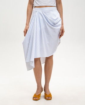 JW Anderson Белая юбка в полоску с драпировкой SK0206PG1892