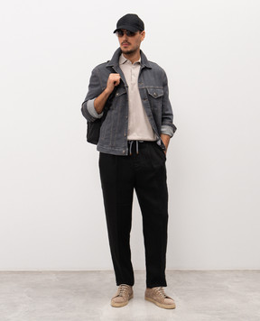 Brunello Cucinelli Брюки черного цвета из льна M243DE1710