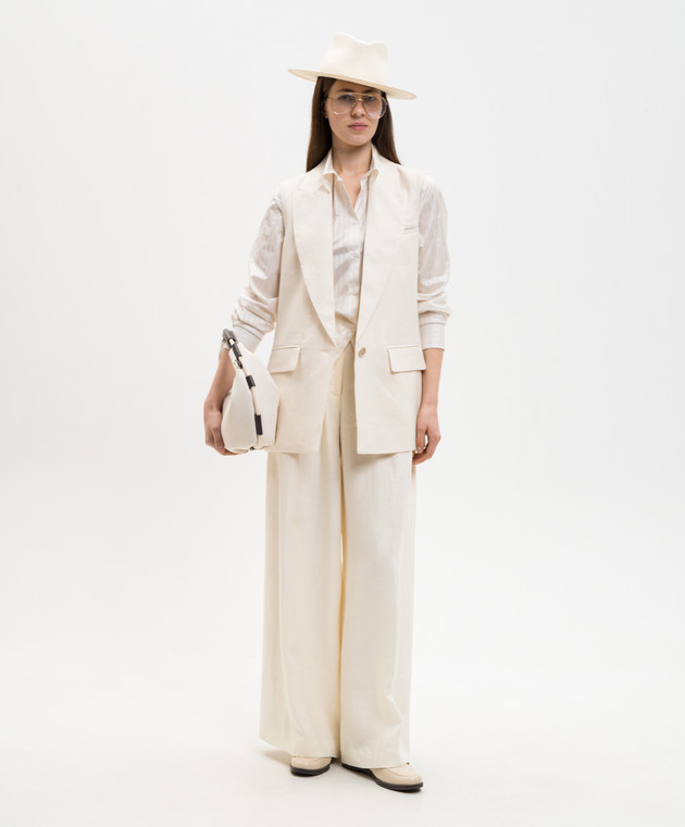 Peserico Бежева сорочка в смужку S0606002690 зображення 2