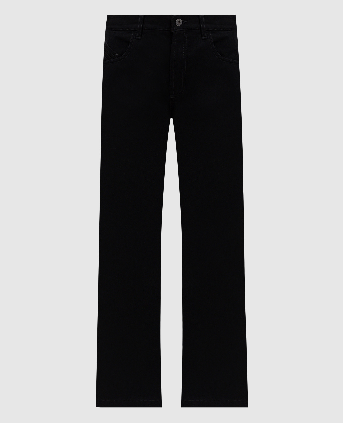 

Черные джинсы с логотип патч, Черный, Прямые джинсы