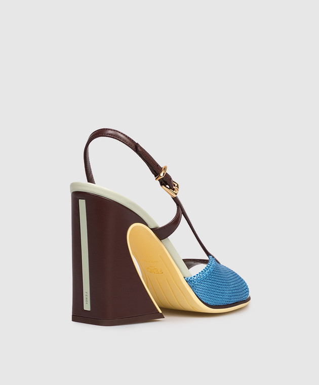 Fendi Коричневі комбіновані босоніжки Arco 8X8929AWKS зображення 3